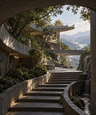 展开到远景的椭圆路径