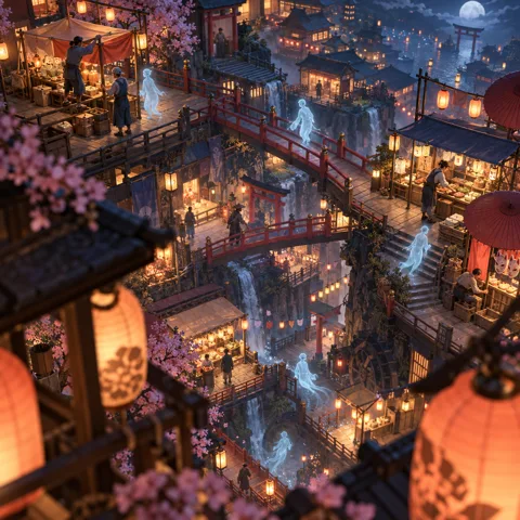 灵魂夜市的四层引路灯